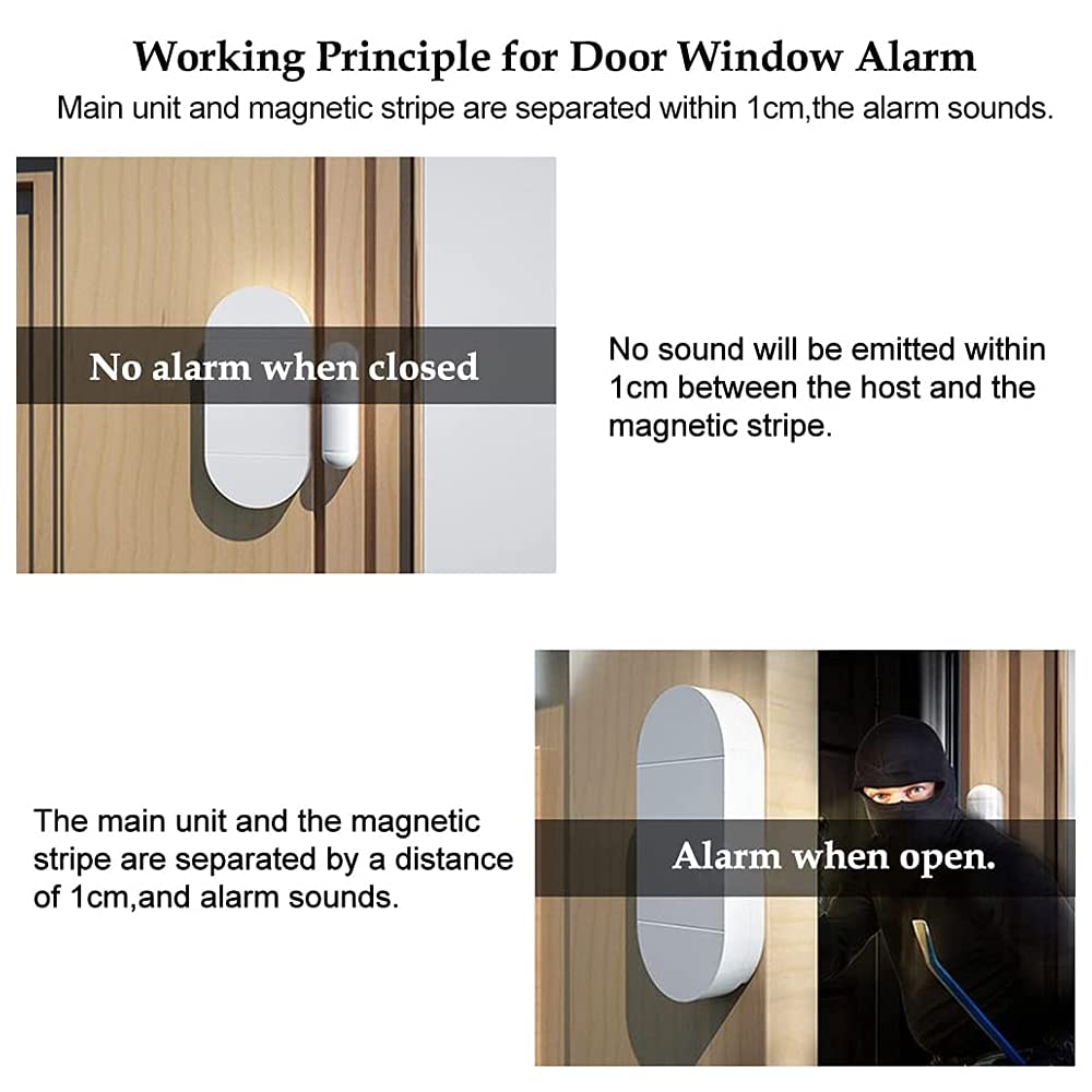 Alarma Puerta, eMylo Alarmas para Puertas con Alarma Ruidosa De 130 Db, Anti-Robo Sensor Apertura Puerta para La Seguridad De Los NiñOs Seguridad De La Tienda En El Hogar(2 Paquete)