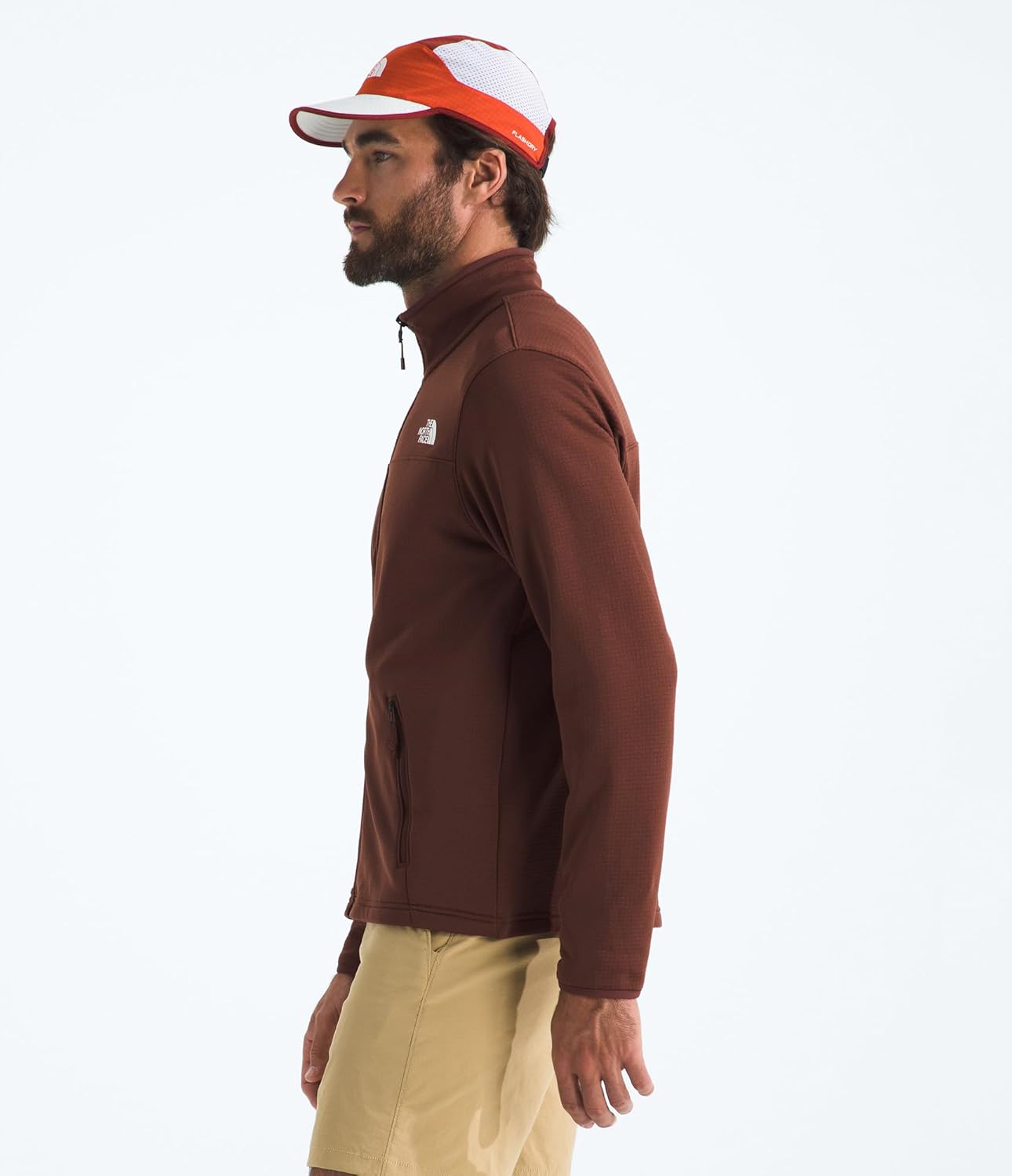 The North Face Men's Cedar Trail Grid Fleece Full Zip Jacket - Soft Fleece Jacket, Secure Zip Pockets, Reinforced Binding, Ember Soil, Medium - Image 2