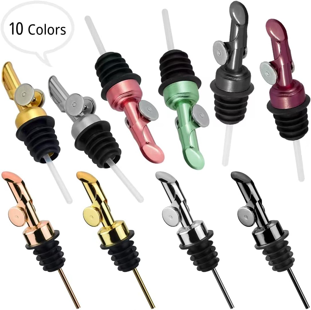 Olive oil dispenser nozzle, pouring nozzle, 304 stainless steel automatic opening and closing nozzle, suitable for olive oil, vinegar, wine, and other liquid bottles (304 gold) 2PCS… image 5