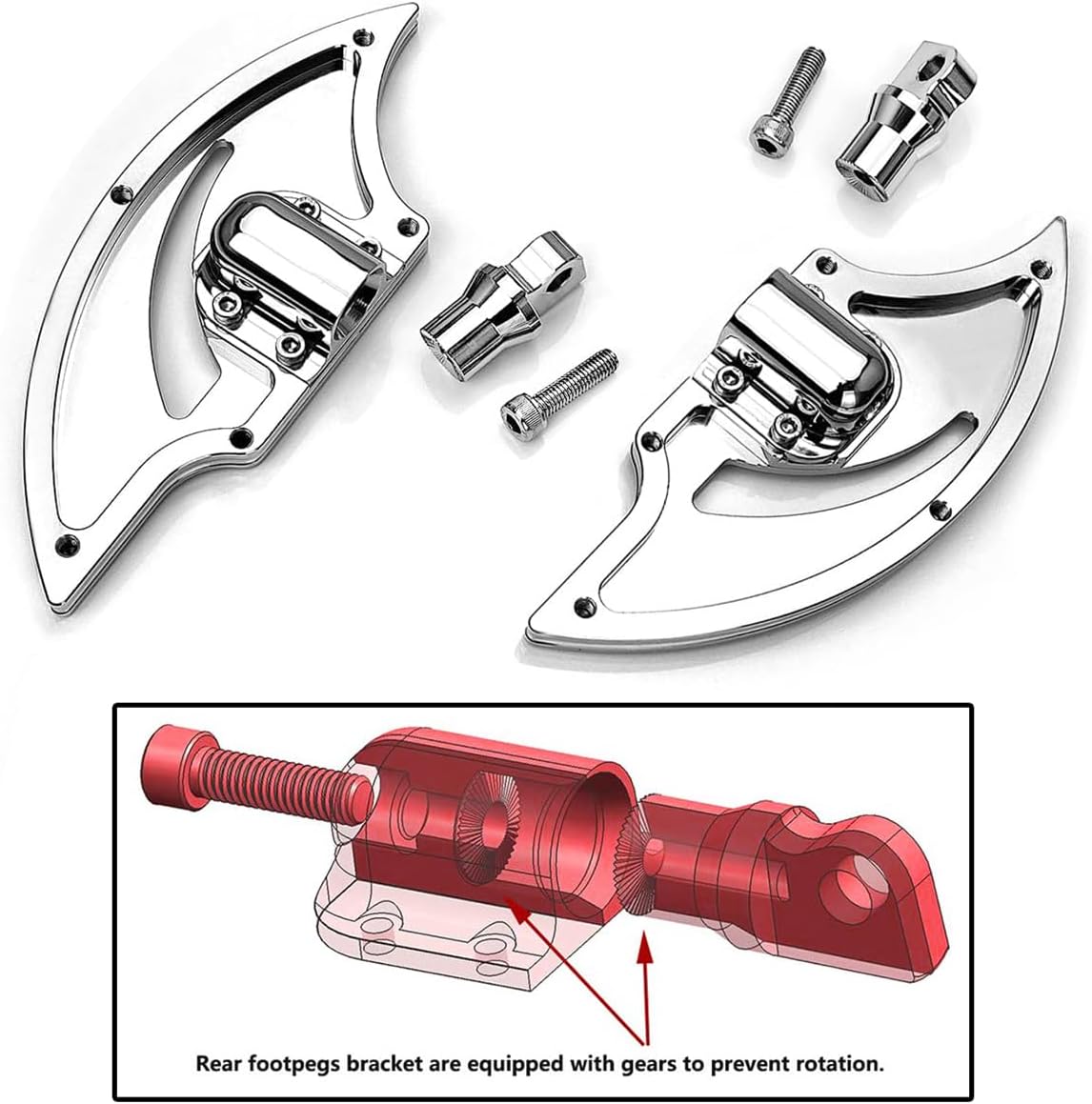 Chrome blade Road Glide floorboards foot boards for Harley Street Glide Touring Electra Glide FLHT brake toe heel shifter levers driver and passenger 2008-2013 (08-13 touring comb sets)