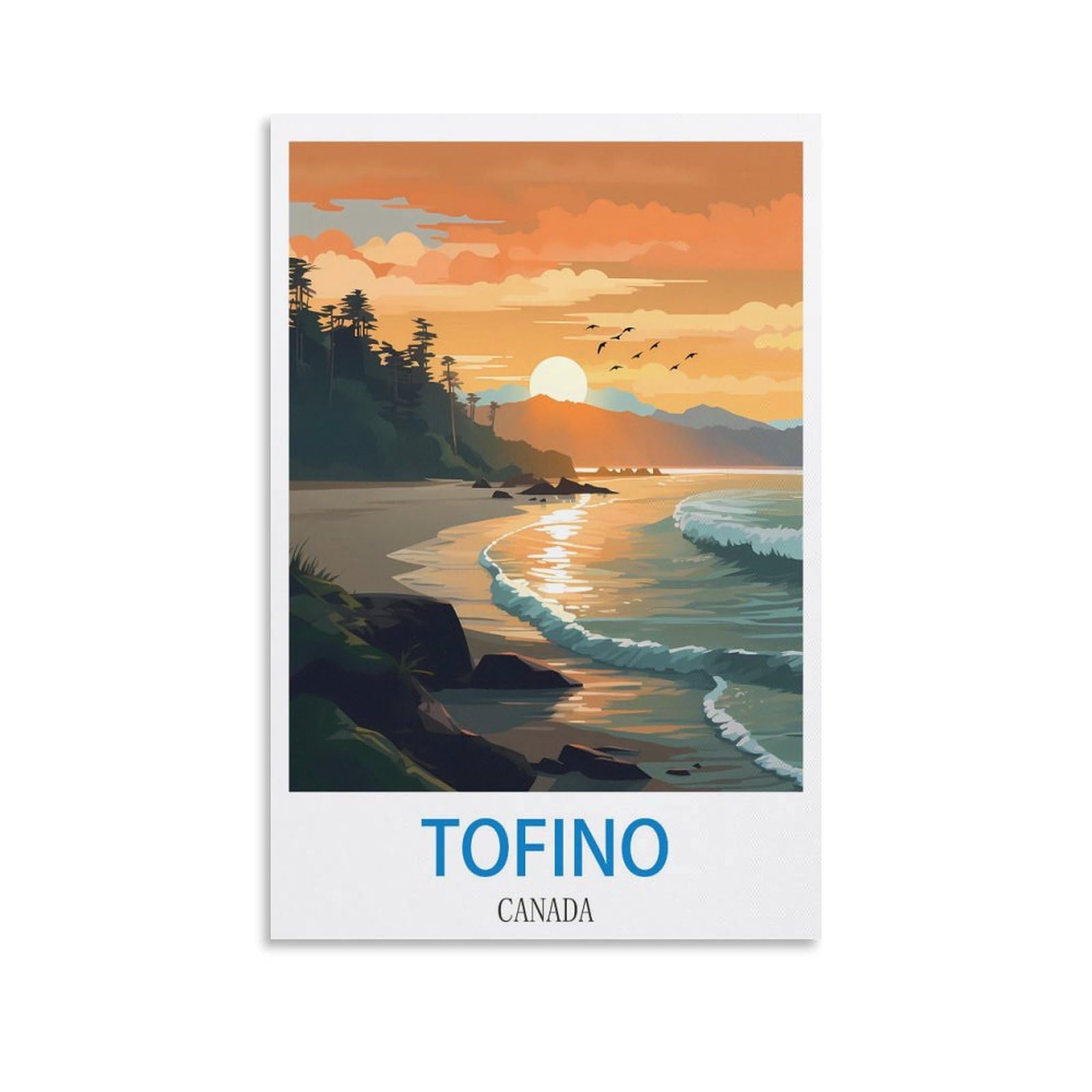 LNUYITR Tofino Canada Vintage Travel Posters 08x12inch(20x30cm) Canvas Art Posters And Wall Art Picture Prints Modern Home Bedroom Decor Posters
