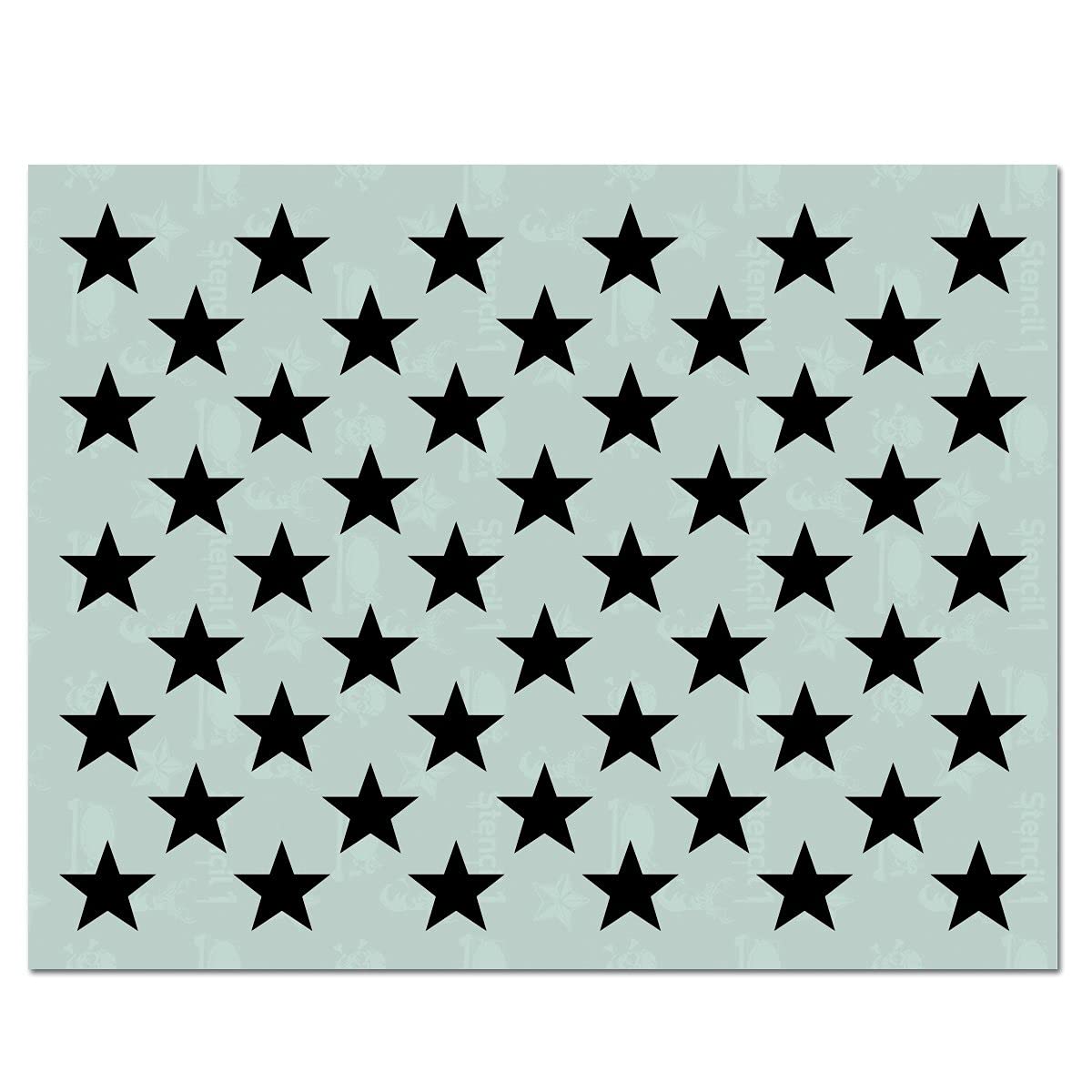 Stencil1 50 Stars Stencil 8.5" x 11" Reusable Stencils for Painting - Create Stencil Crafts and Decor - Decor on Walls Fabric & Furniture Recyclable