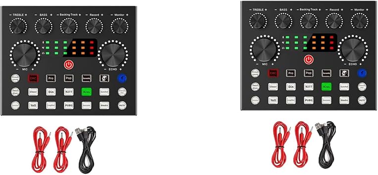 2X V8S Live External Sound Card Voice Changer Sound Card with Multiple Sound Effects
