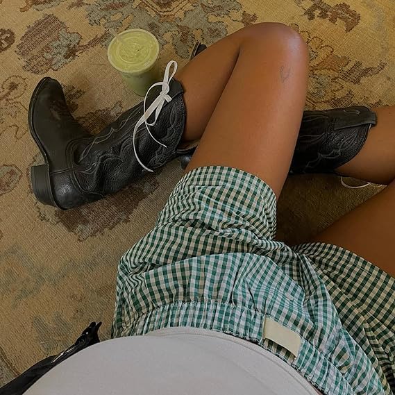 Women's Lounge Shorts Cute Soft Elastic Low Waist Plaid Print Button Front Pajama Bottoms Boxer Shorts Sleepwear - Image 3