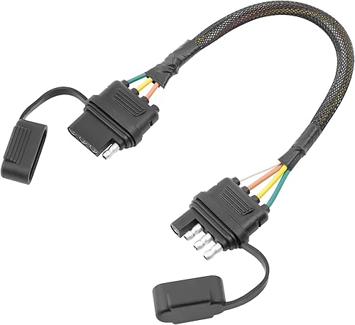 Miniatura 6 de Oyviny Adaptador de remolque plano de 7 vías a hoja de 4 vías + extensión de remolque Oyviny de 4 pines de 12 pulgadas