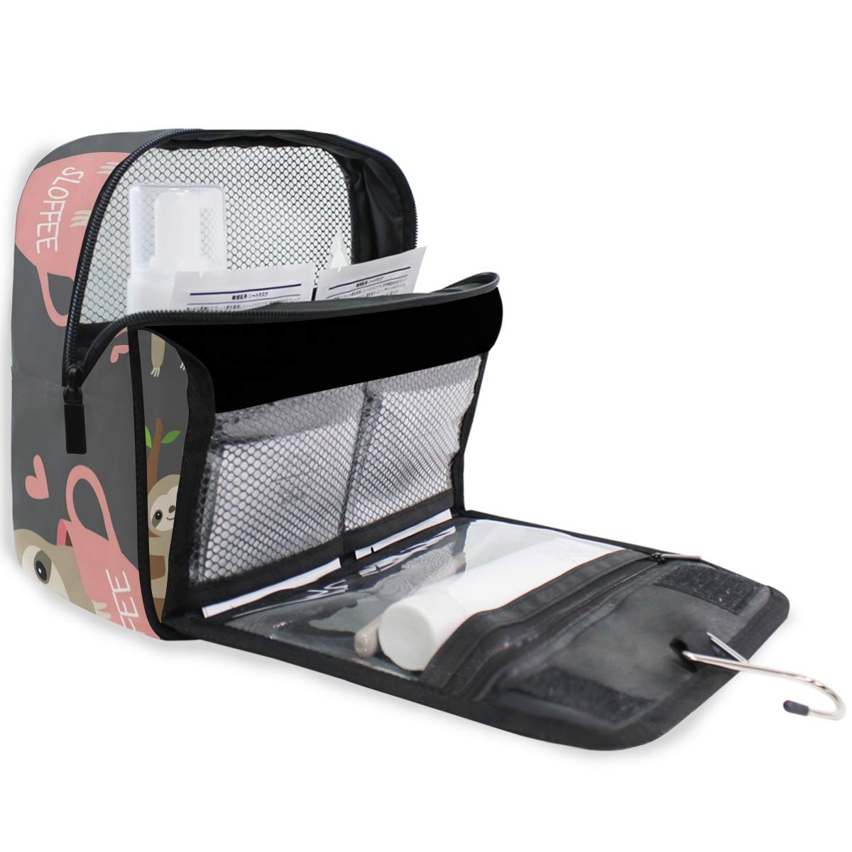 Hanging Toiletry Bag Cute Sloth Portable Cosmetic Makeup Travel Organizer for Men & Women with Sturdy Hook : Everything Else