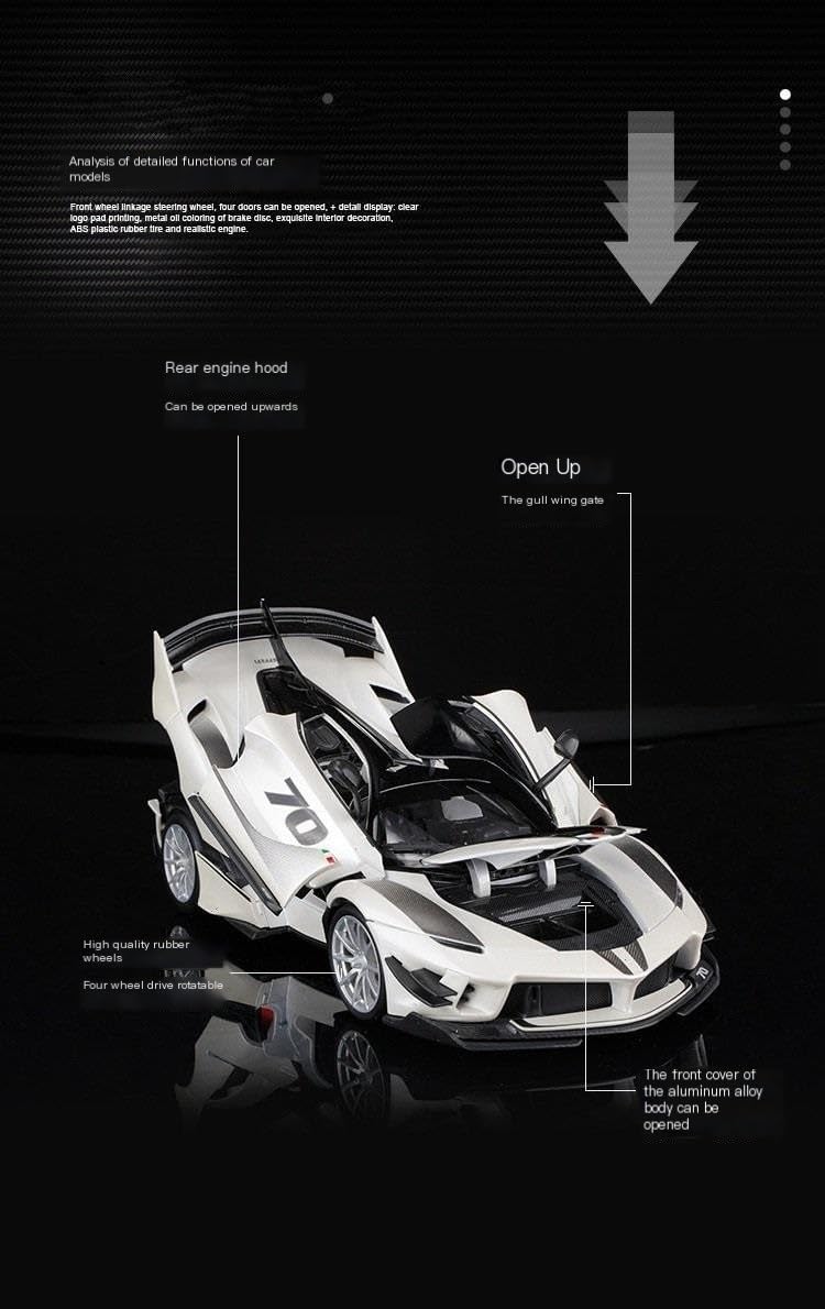 1:18 white EVO simulation alloy racing car model(488 GTB Red)