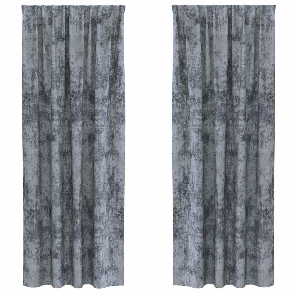 Coppia Tende Velluto Grigio Argento per Interni 225x140 cm | Tende oscuranti termiche per camera da letto e soggiorno. Tessuto morbido che garantisce privacy e comfort in casa.