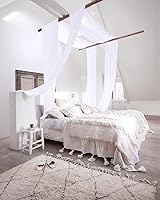 Vista 2 de NICETOWN Paneles de Cortinas Transparentes para Cama con Dosel 216 - Decoración del Hogar Cenefa de Gasa Transparente para Boda