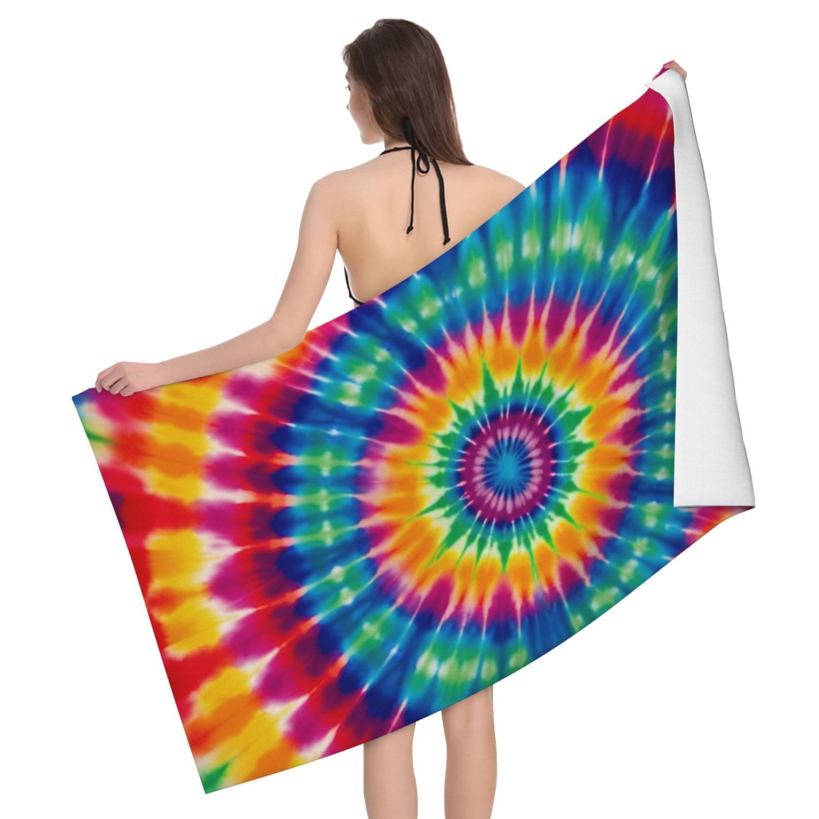 Drap de plage pour voyage compact et anti sable tie-dye