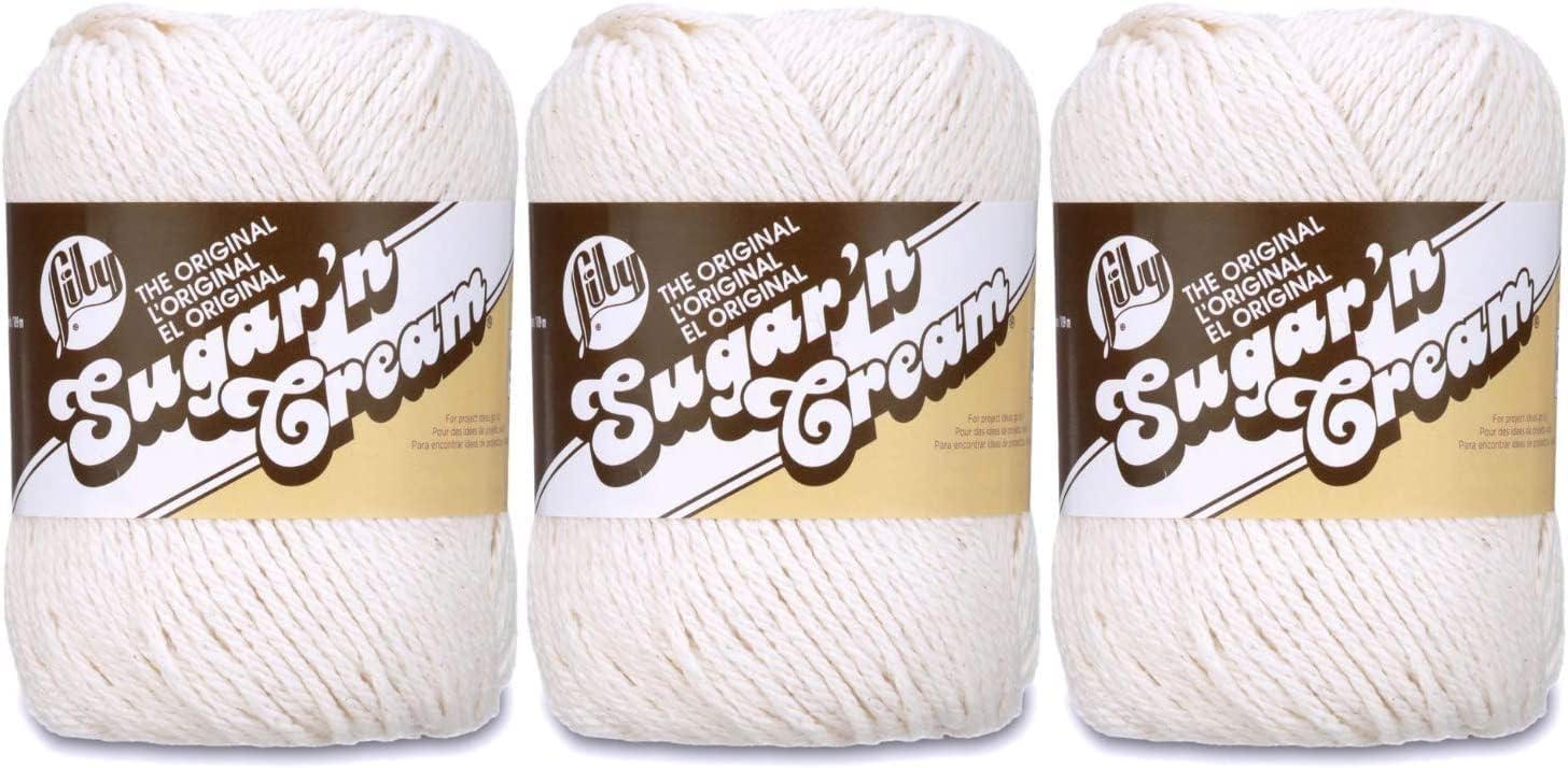 Bulk Buy: Lily Sugar 'n Cream Solids 100% Cotton Yarn (3-Pack) (Ecru #0004)3