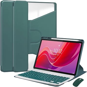Keyboard Case for Lenovo Tab M11 11-Inch 2024 Model TB330FU/TB330XU, Detachable Wireless Bluetooth Keyboard, Ultra-Thin 360 Rotatable Stand Case with Pen Holder & Mouse,Green