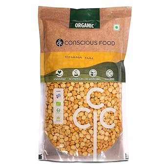 Conscious Food Organic Chana Dal | 1kg | Proteins and Fiber | Easy to digest | High in fibre - image, photos