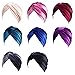 Fxhixiy Women's Stretch Velvet Twist Pleasted Hair Wrap Turban Hat Cancer Chemo Beanie Cap Headwear