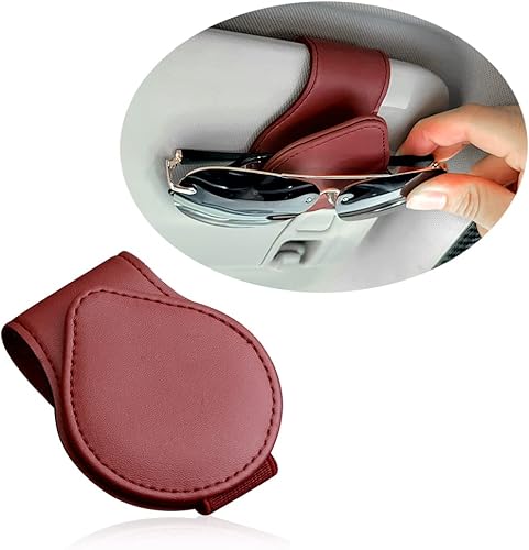 OFBAND Soporte magnético para lentes de sol para visera de automóvil, de piel sintética, organiza gafas, boletos, tarjetas y mantiene el automóvil