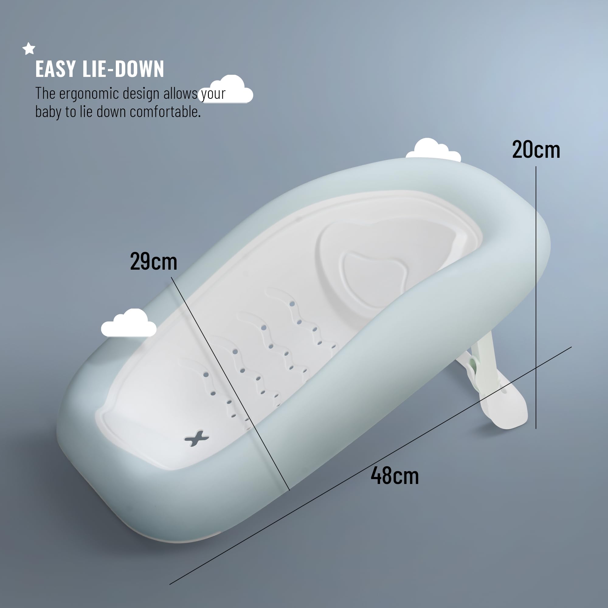 Baybee Frozy Baby Bath tub Seat for Babies | Portable Baby Bather with Anti Non Slip Edges & Suction Cup | Hanging Baby Shower Bath Seat | New Born Baby Bathtub for 0 to 12 Months (Blue) - Image 9 thumbnail