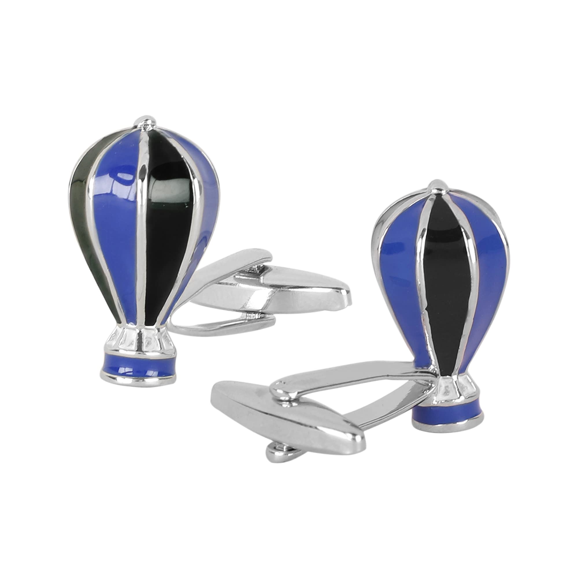 shining jewel - by shivansh Shining Jewel Designer Stylish Parachute Hot air balloon Design Silver Rodium Plated Cufflinks for Men (SJ_7153)-picture-47