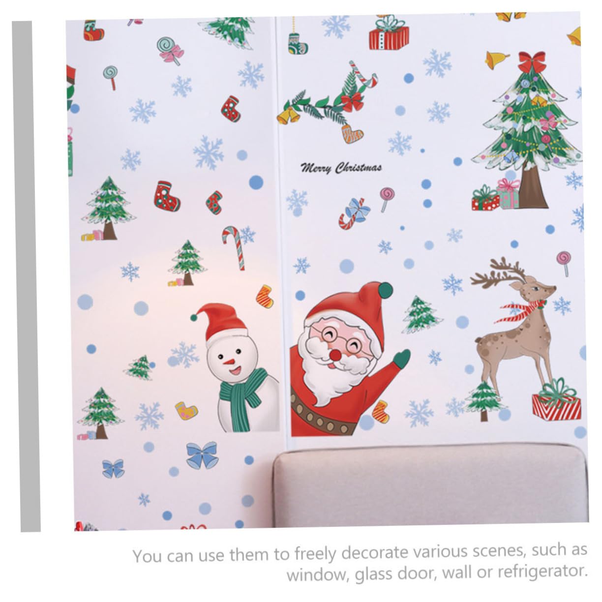 TOPBATHY 30 Blätter Weihnachtsfensteraufkleber Santa Fenster Haften Weihnachtsaufkleber Weihnachtsdekorationen Für Fensterabdeckungen Schneeflockenfenster Haften Wandtattoo Weihnachten Pvc