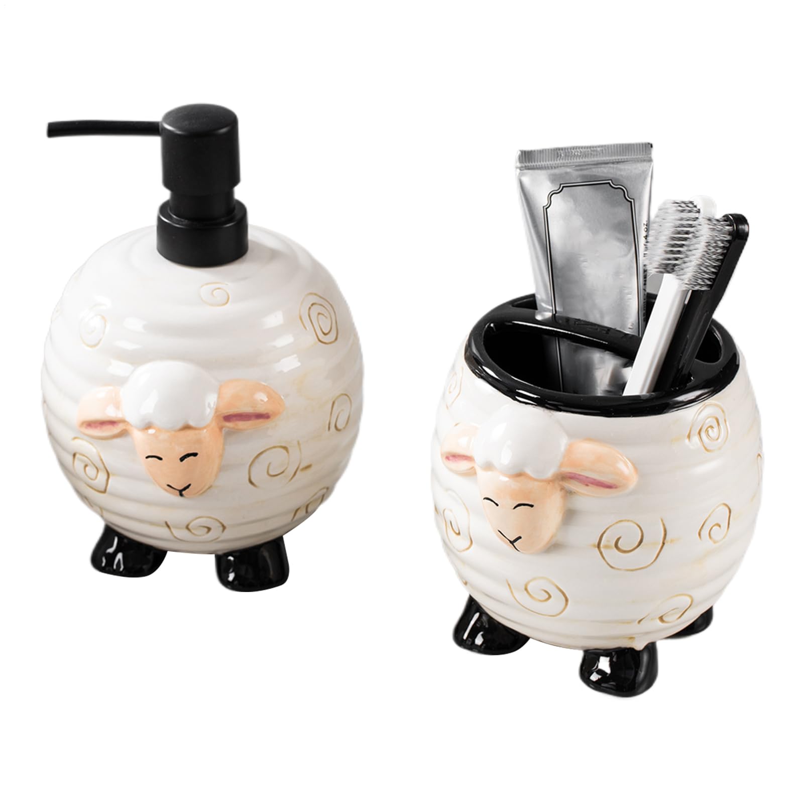 Set Portasapone E Portaspazzolini Da Bagno Set in Ceramica a Forma di | Set per Sapone da Bagno Per Casa Camera Da Hotel Viaggio Vacanza