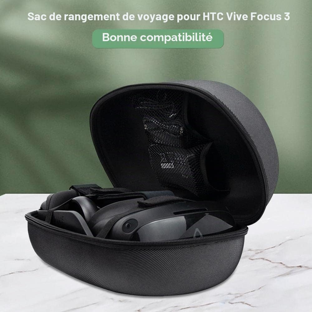 Étui pour Vive Focus 3, étui de Transport Rigide Tout-en-Un, Sac de Rangement Portable pour Casque de réalité virtuelle HTC VIVE Focus 3 et Accessoires