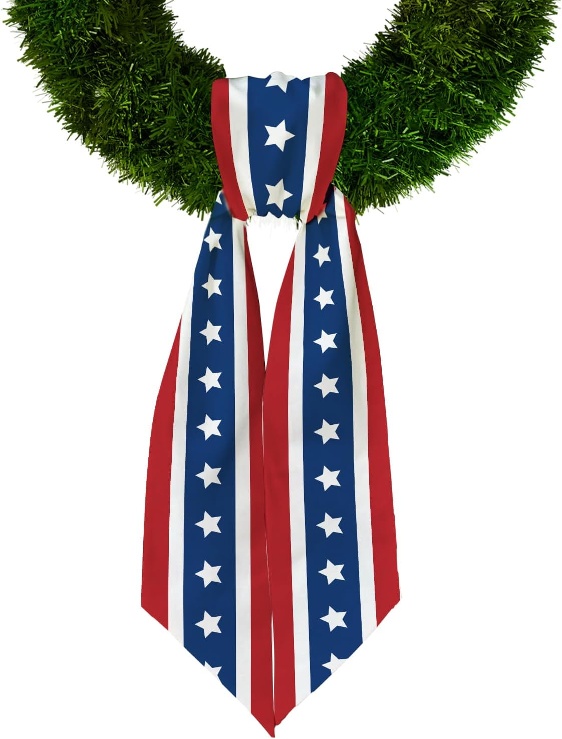 2 Pieces Veterans Day Wreath Sash for Front Door, Patriotic Sash Memorial Day Decorations Wreath Accessories for American Labor Day Party Supplies