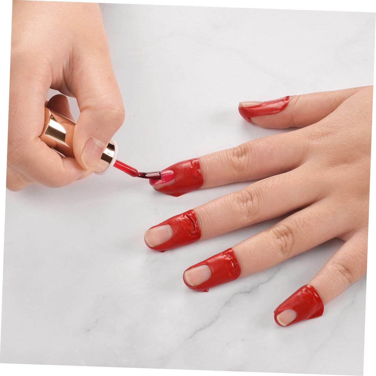 50pcs Nail Polish Protector Stickers Shaped Tape Cuticle Guards for Home Manicure Prevents Nail Polish Spills