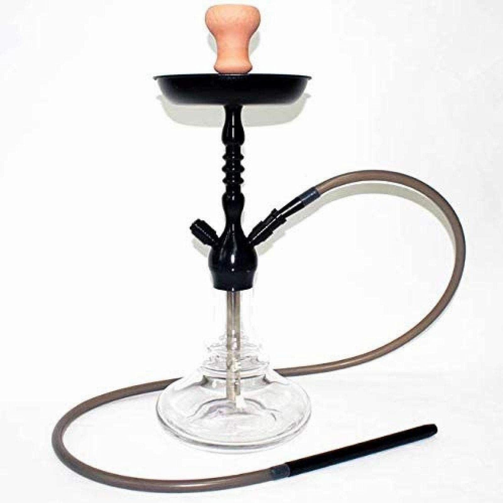 Luxus Shisha Set Hookah Set 24 Aluminium Hukah-Kit Mit Stabilem Glastank Silikon-Hukahn-Schlauch Lehm-Hukahn-Schüssel Magic LED-Licht