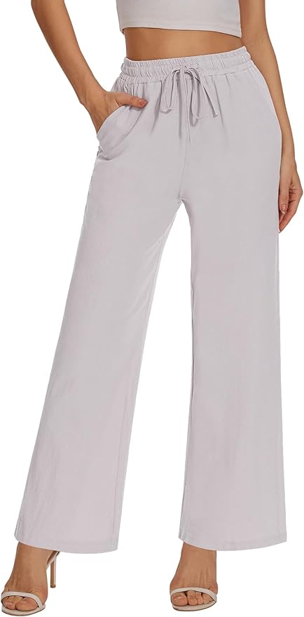Pantalon Fluide Taille Haute, Ample Confortable