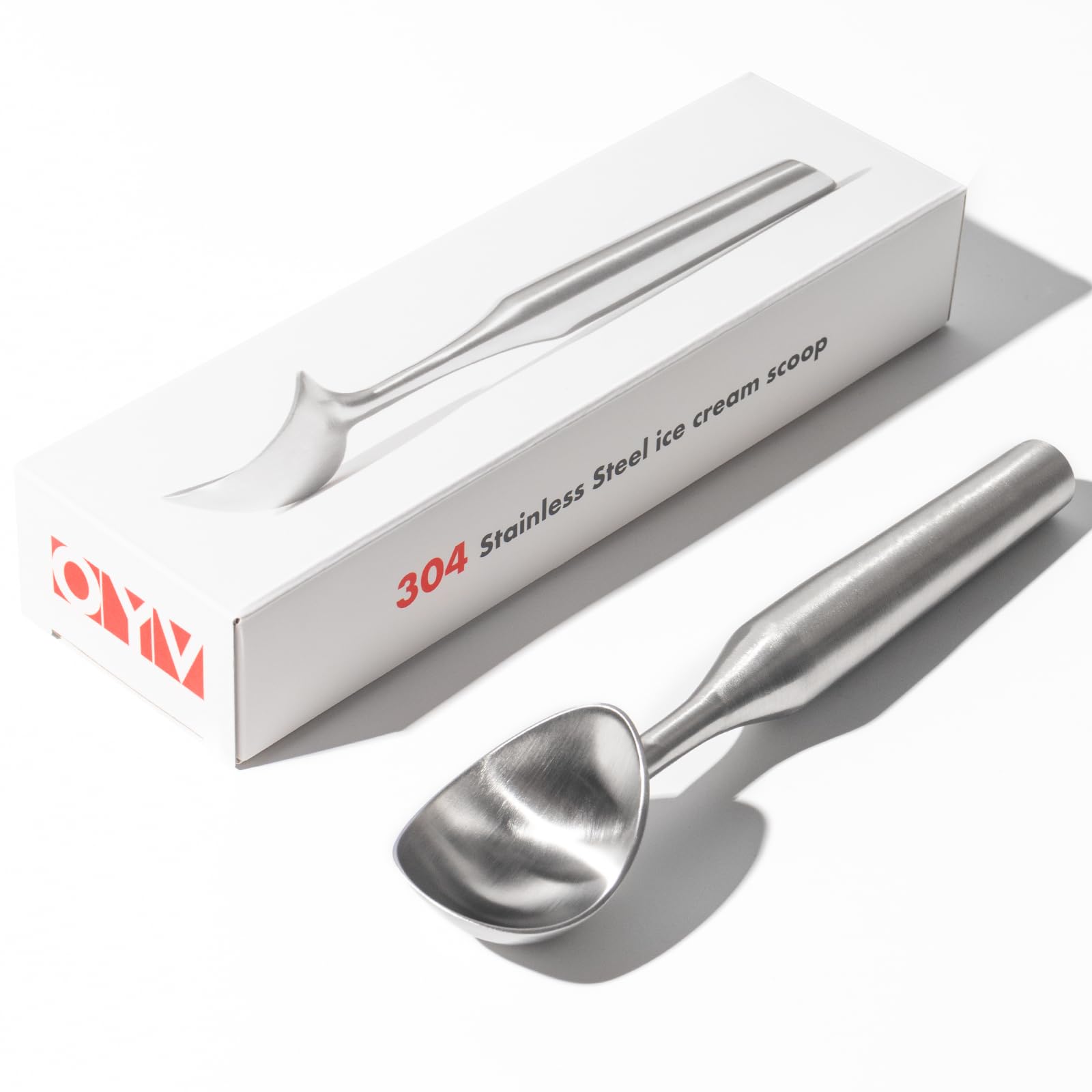 Stainless Steel Ice Cream Scoop, Ergonomically Designed Handle for Comfort, Heavy Duty Ice Cream Scooper, One-Piece Design Ice Cream Scoops, Dishwasher Safe.