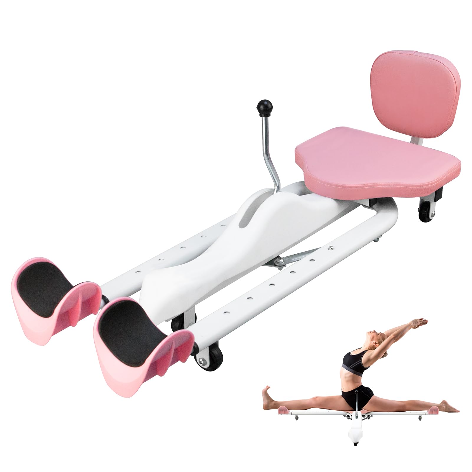 Estensore per gambe, Macchina per spaccata, Macchina estensore per allargamento gambe, 128-168cm Regolabile 0-180° Attrezzatura per stretching spaccata per Fitness, Danza, Yoga