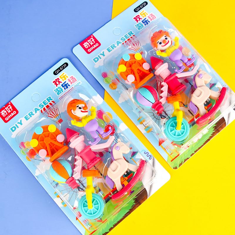 Image of Fairy Tale Palace Erasers for Set- Stylish Erasers for Girls, School Stationary Kit for, Birthday Return Gifts (QH-8739)