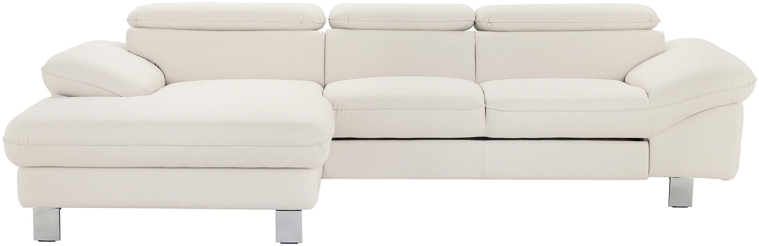 Mivano Driver REC-2 Canapé d'angle Gauche, Similicuir, Cuir synthétique : Blanc, Recamiere Links