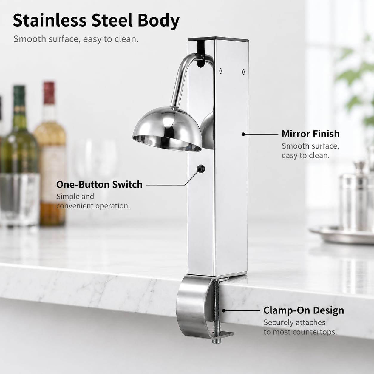 Enfriador de vidrio comercial, herramienta de acero inoxidable, escarcha bebidas en 6 segundos para cerveza, vino, cócteles, ideal para bares y uso doméstico