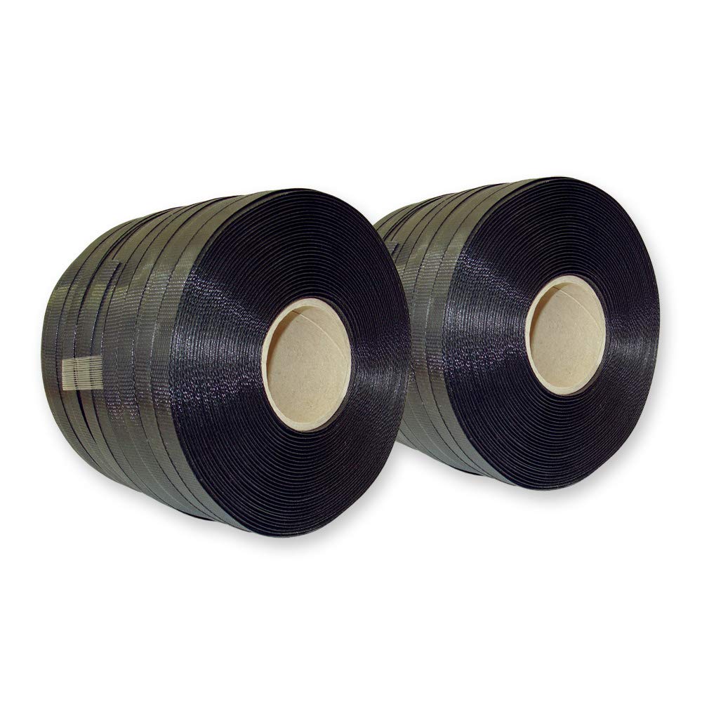 VEMATEC 2 Rollen PP-Umreifungsband 500 m, 16 x 0,6 mm, Kern 62 mm, reißfest bis 270 kg - Kunststoffband-Umreifung