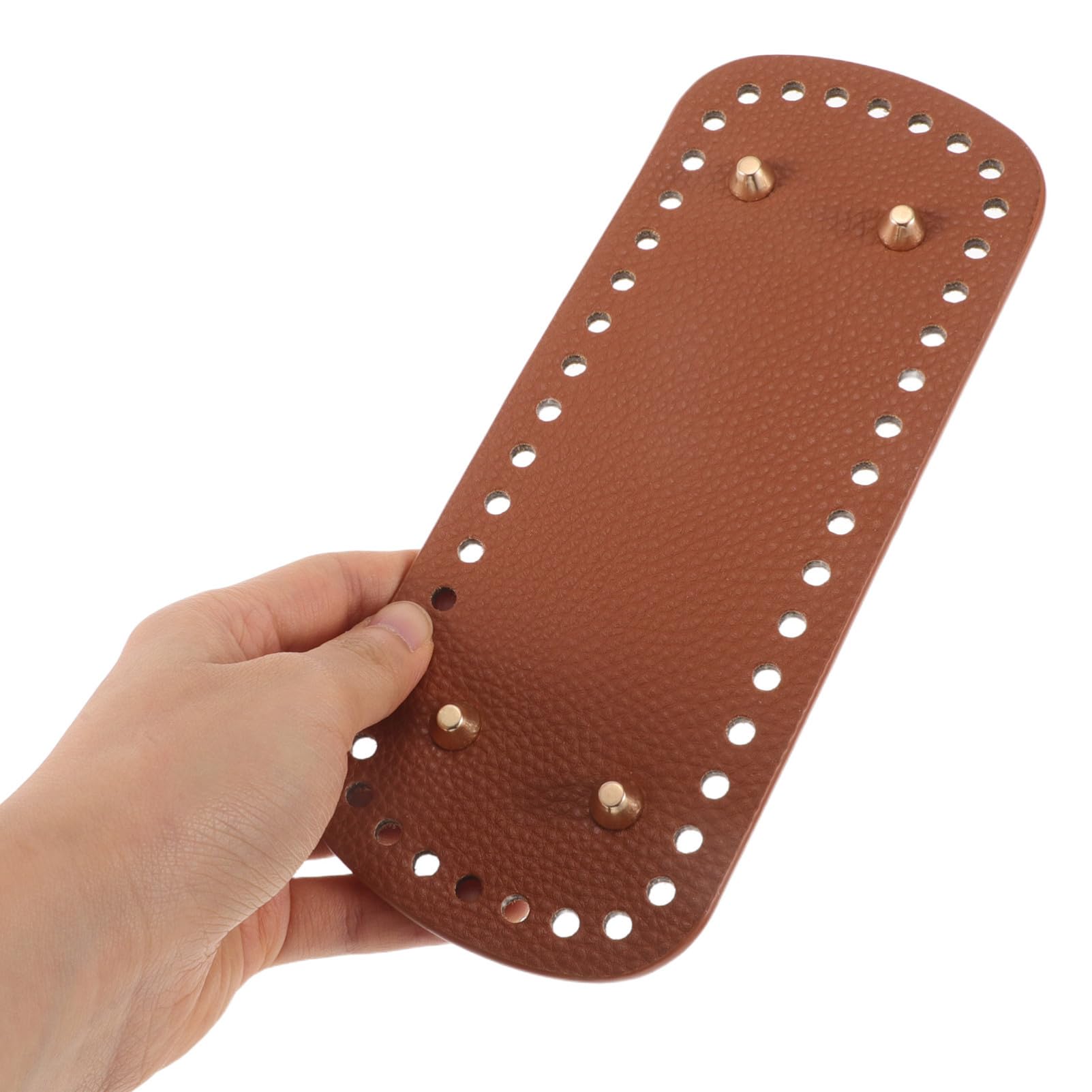 5 Stück Ovaler Taschenboden aus Robustem Pu-Leder Stabile Basisverstärkung für Häkeltaschen DIY Einlage mit Löchern Schutz vor Abnutzung Passend für Tote Bags in Schwarz Braun
