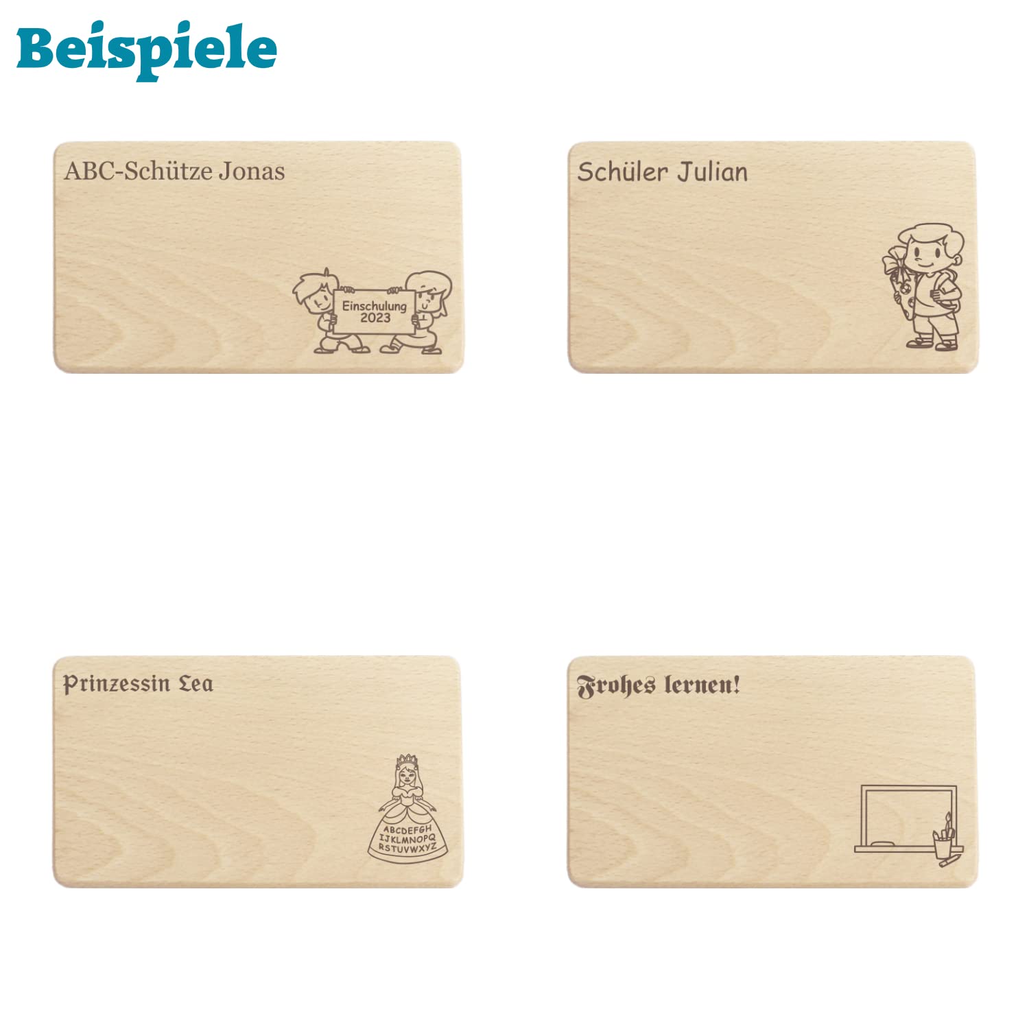 Personalisiertes Frühstücksbrett Zur Einschulung – Mit Namen, Motiv & Spruch, Geschenk Für Erstklässler