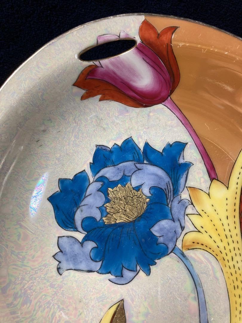 ★可憐な花柄★　オールドノリタケ アールデコ　おむすび形　花柄飾皿 Amazon.co.jp: 憐な花柄 オールドノリタケ アールデコ おむすび