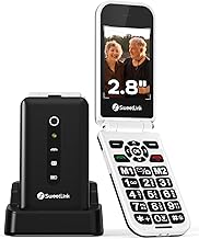 F3 Plus 4G - Mobile Phone for Seniors with Cover, Large Keys and 2.8" Screen, 1400mAh Battery, SOS Button, Photo Contact, USB-C Charging Dock, Dual Nano SIM, Black