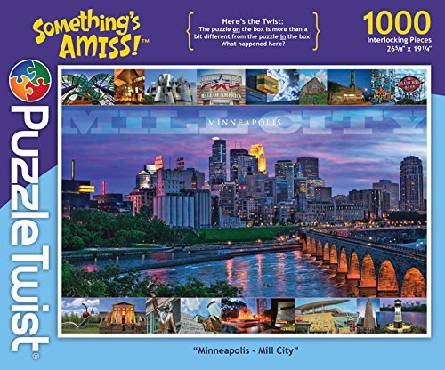 PuzzleTwistJigsaw Puzzle | "Minneapolis - Mill City" | Something's Amiss! Series |1000 Pieces | City Bridge Family Pastime