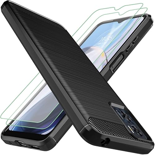 Osophter Funda para Moto E22, funda para Moto E22i con 2 protectores de pantalla de absorción de golpes, goma TPU flexible, cubierta protectora para