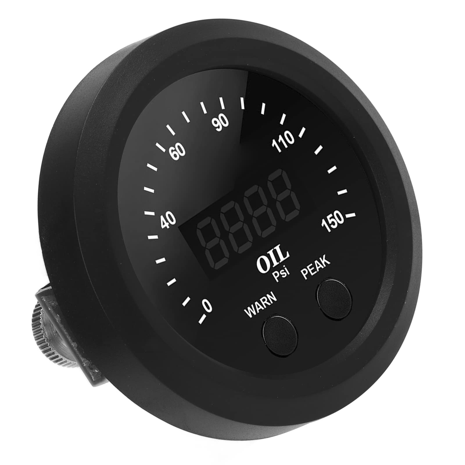 AMONIDA Medidor de Presión de Aceite de 150 PSI con Pantalla LED Roja para Modificación de Automóvil, ABS Duradero, 2-1/16 Pulgadas y Fácil Instalación