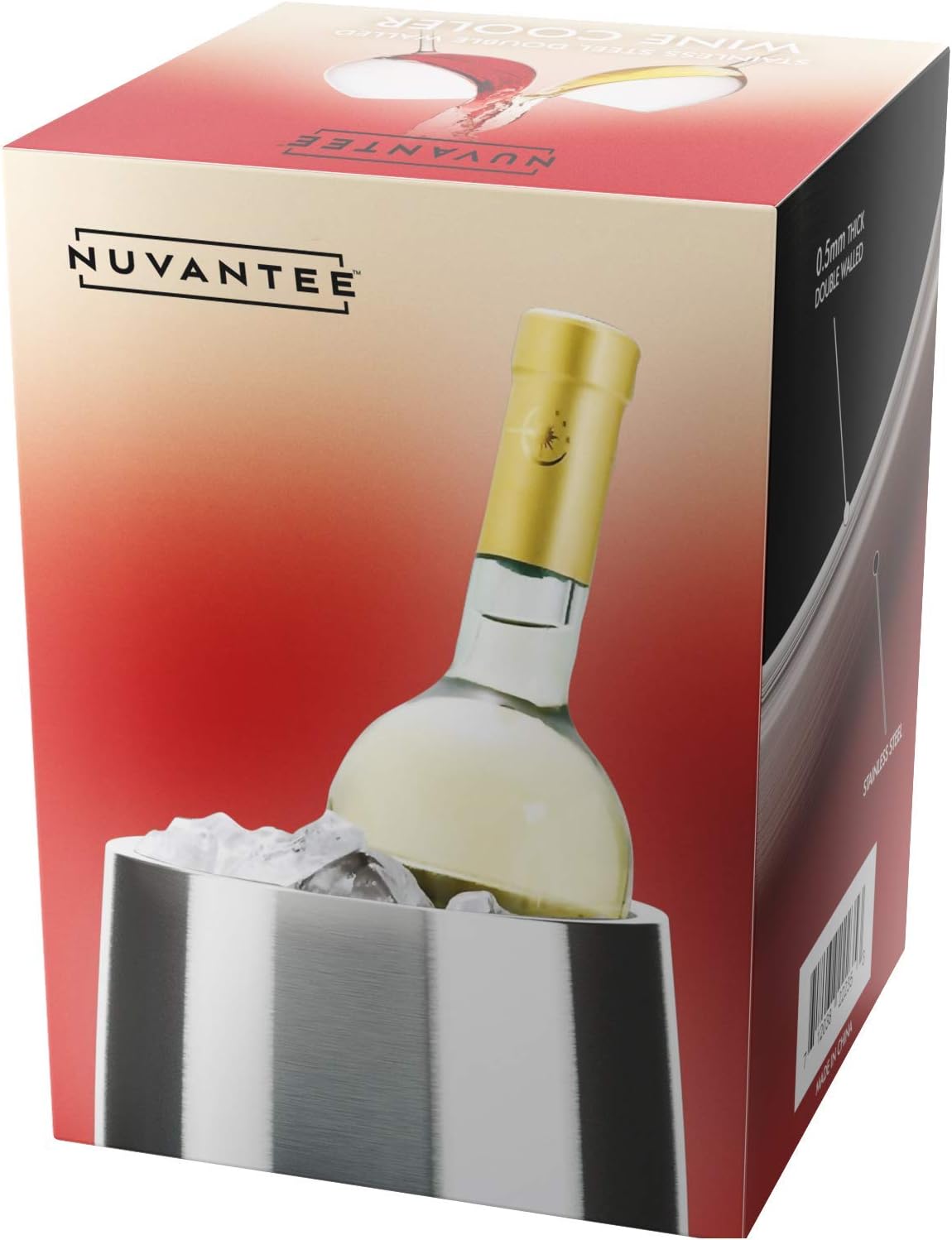 Buу 2 gеt 3 Nuvantee Wine Cooler Bucket, Champagne Chiller, Double Walled, Stainless Steel Wine Chiller, Matte Brushed Surface Ice Bucket, BPA Free