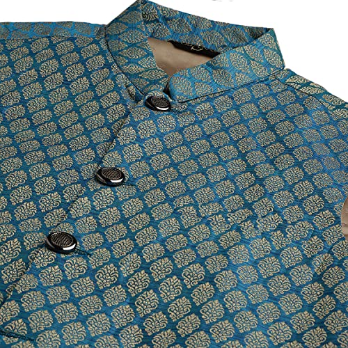 Image of SOJANYA (Since 1958, Men's Silk Blend Grey Kurta Pyjama & Silk Blend Jacket Combo