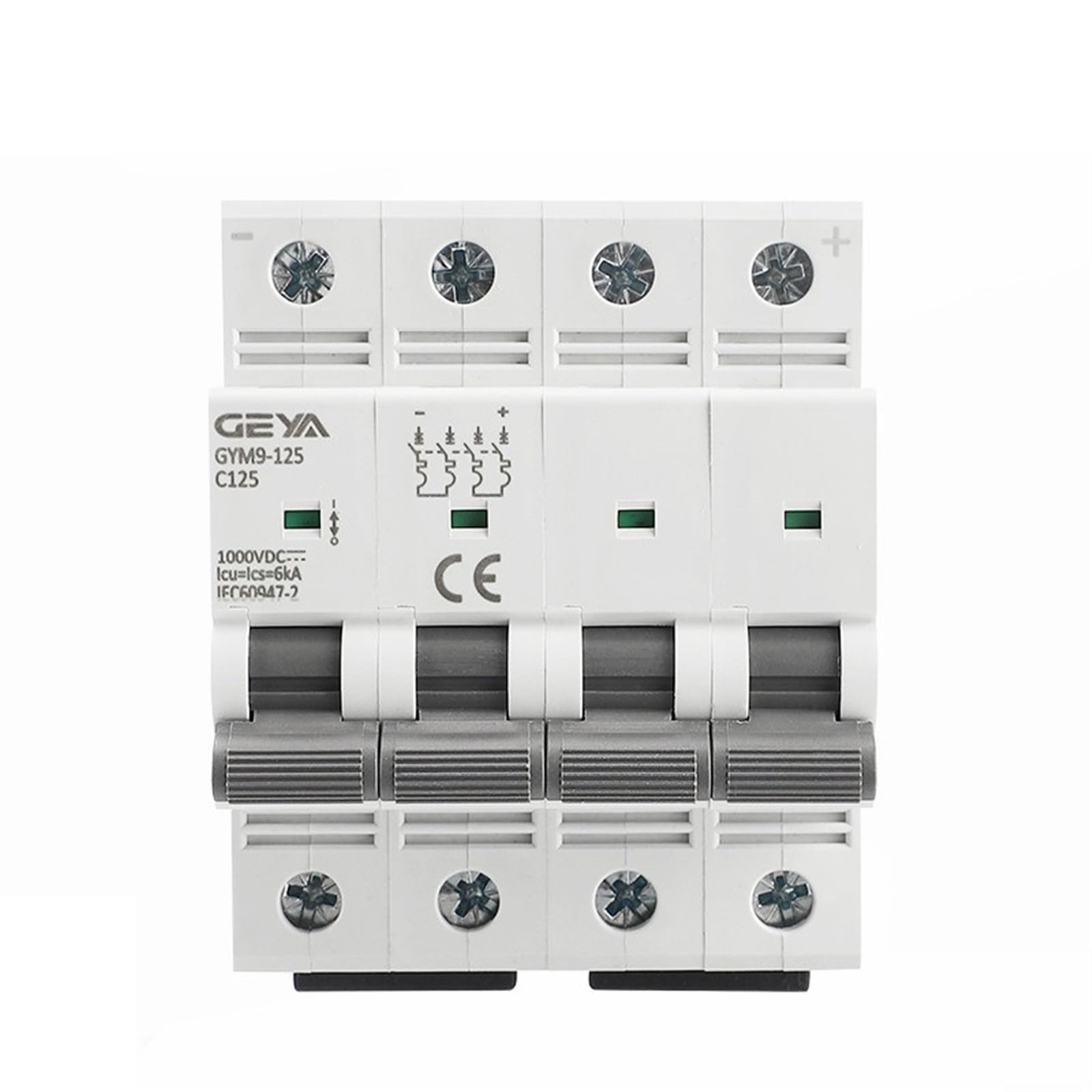 Disjoncteur DC 4P 1000V 125A haut pouvoir de coupure 6 kA pour coffret solaire