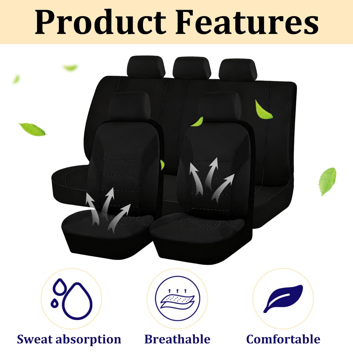 Coprisedili per auto per Audi A3 2005-2009, Set fodere protezione sedili poliestere, Accessori Auto Interno Lavabile（2 pcs Coprisedili anteriori）