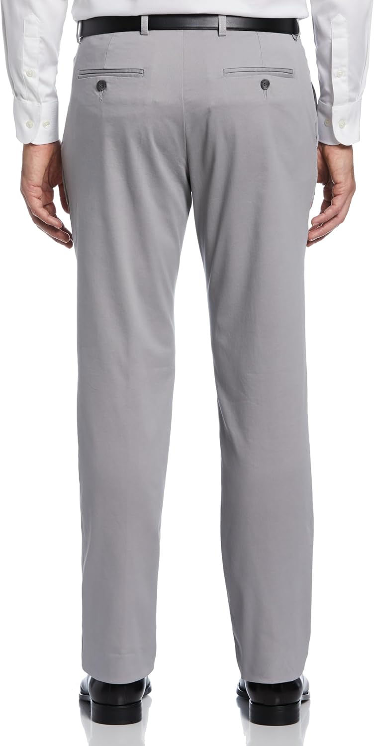 Perry Ellis Mens Portfolio Essentials Slim Fit Cotton Active Waistband Dress Pant - Image 2
