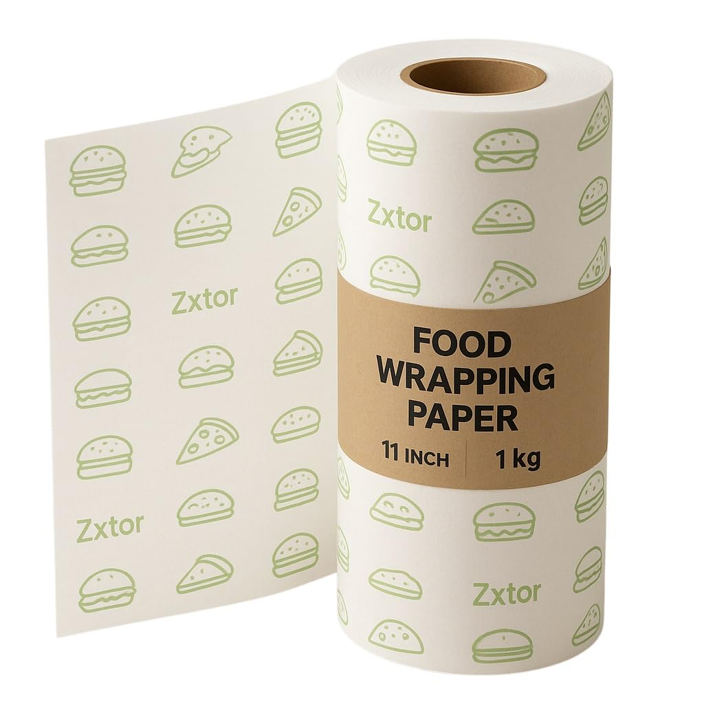 Zxtor 1 Kg Food Wrapping Paper Roll (150 Meter Length): Superior Non-Stick Paper for Food Preservation - Greaseproof, Heat-Resistant, and Eco-Friendly (Pack of 1 Roll)