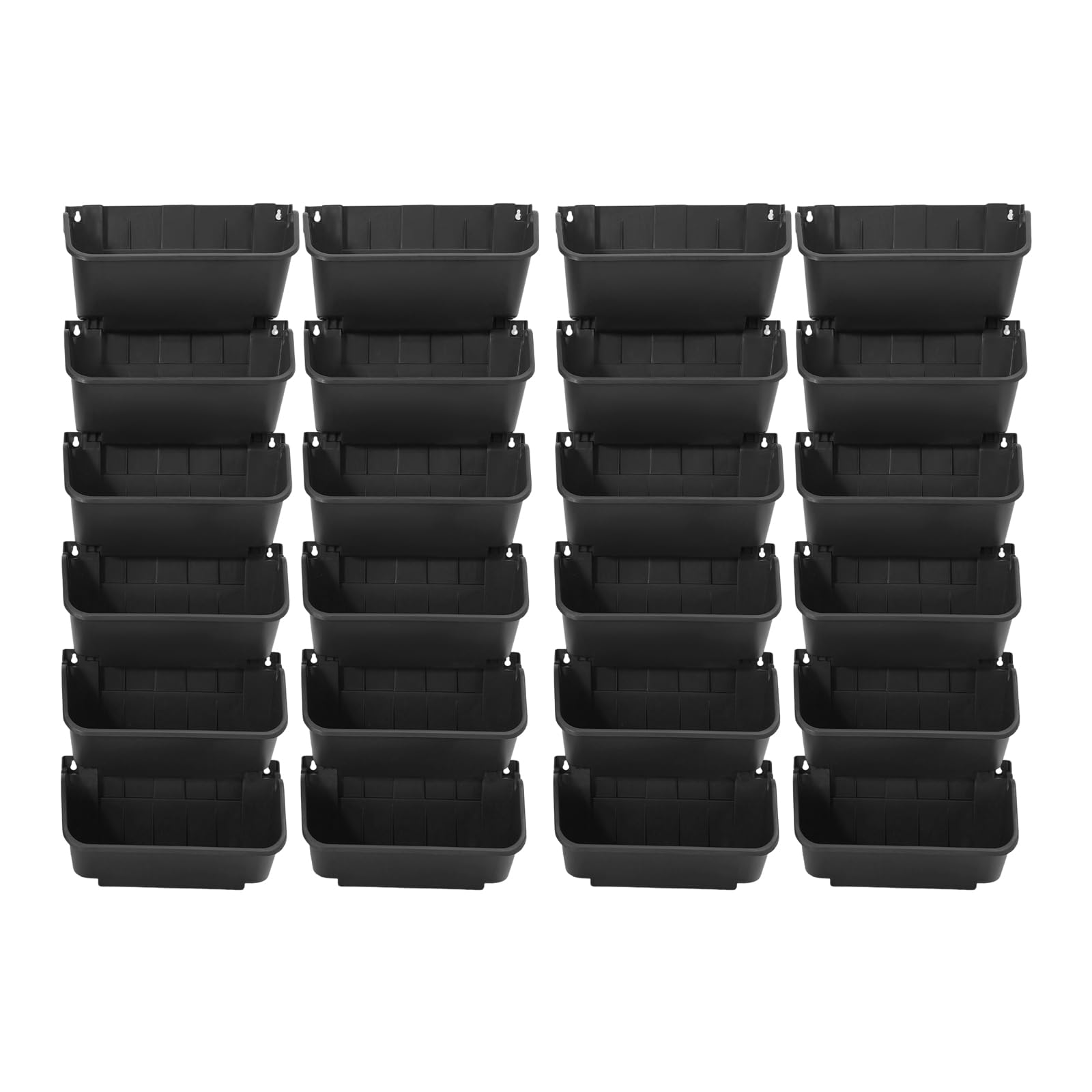 Macetero colgante de plástico con enrejado, tubo de bajante, maceta de pared para plantas, maceta de pared con riego automático, pared vertical para plantas, 24 unidades (verde militar) (negro)