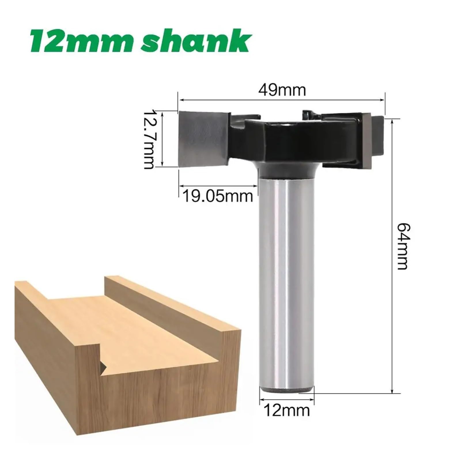 1 szt. CNC Spoilboard frezy do napawania 1/2 cala 12mm trzpień 2 średnica cięcia płyta wiertła spłaszczające struganie drewna(3RTXD12mm shank)