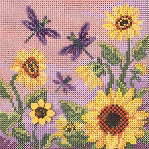 Mill Hill Sunflower Garden Beaded Counted Cross Stitch Kit 2022 Buttons & Beads Autumn MH142221